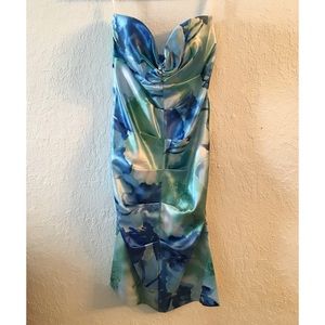 Fitted Floral Strapless Dress